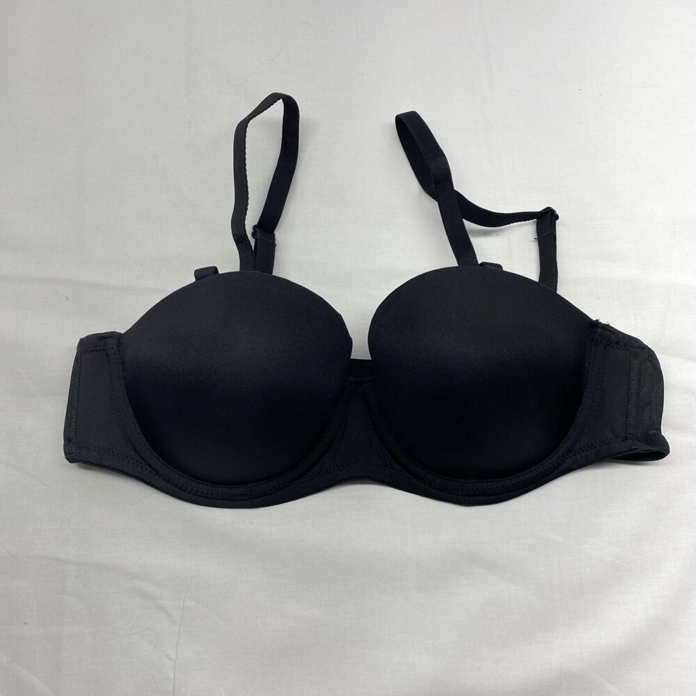 Joyspun Women’s Black Strapless Push-Up Multi-Way Bra Size 34B NWOT